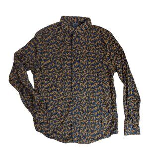 H&M Mens XL Multicolor Animal Pattern Button Front Shirt